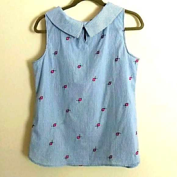 Talbot's Ladybug Stripe Sleeveless Top SZ M/P - Picture 4 of 7